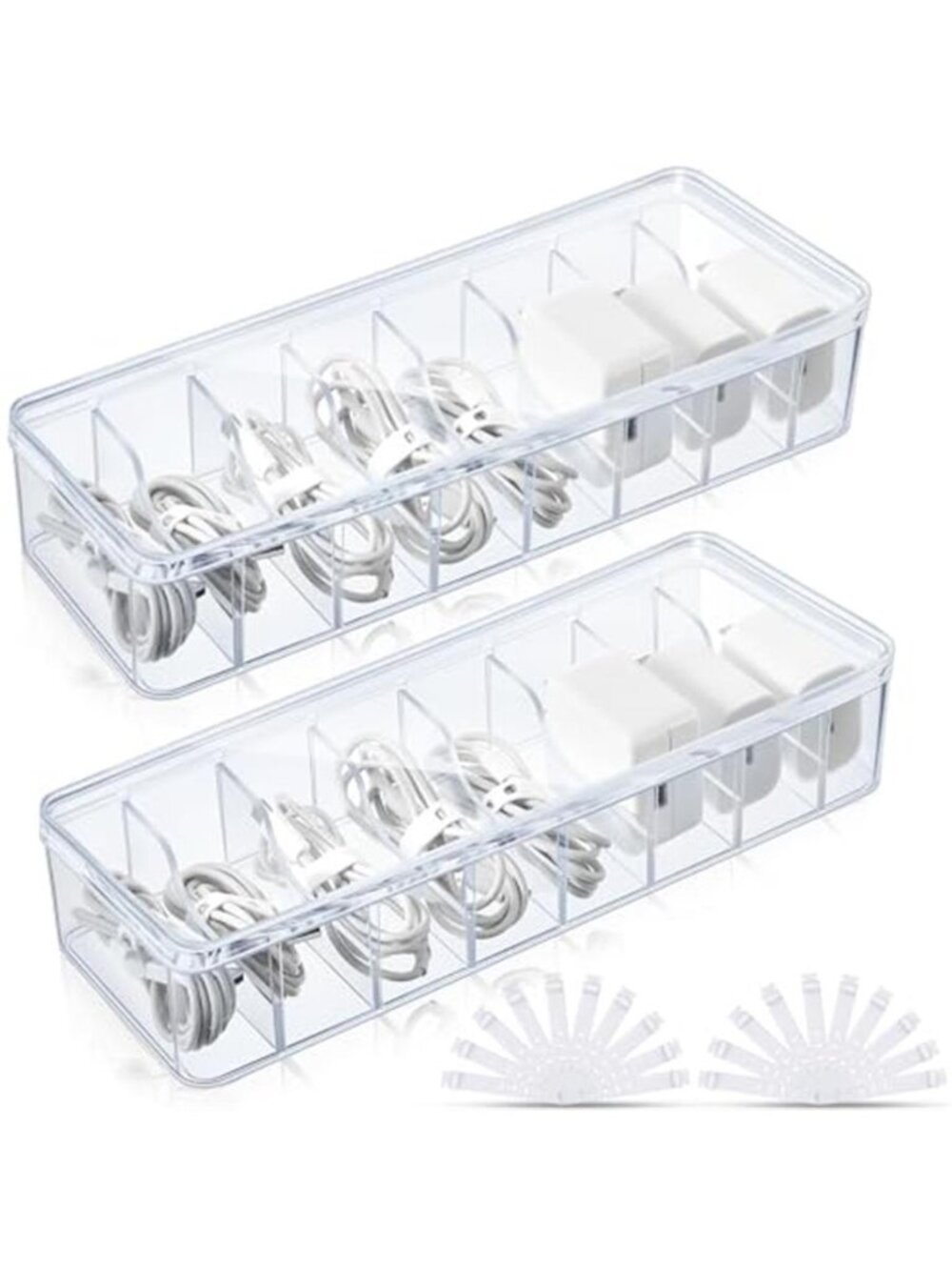 Cable Organizer Storage Box Cord Holder Charger Wire Management Case Set